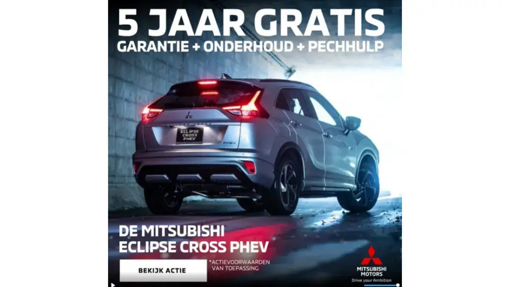 Eclipse Cross PHEV 5 jaar gratis onderhoud advertentie